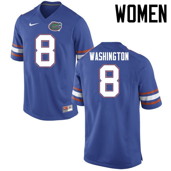 Florida Gators Women #8 Nick Washington College Football Jersey Blue
